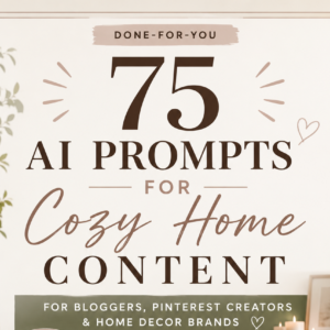 75 AI Prompts for Cozy Home Content Download