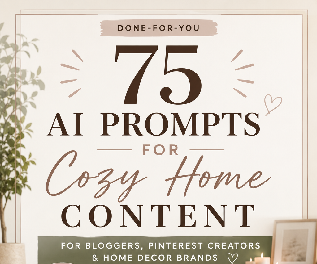 75 AI Prompts for Cozy Home Content Download