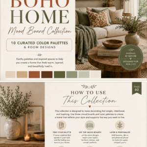boho home mood board collection digital download