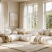 elegant living room with linen curtains that looks expensive on a budget