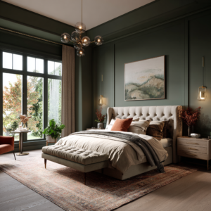 moody luxury colors bedroom