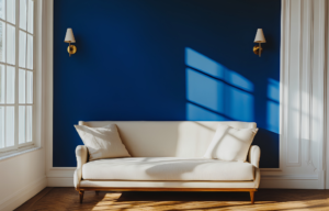 luminous blue accent wall