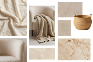 collage of texture items for a sensory home decor