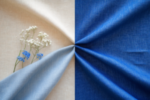 bold electric blue compared to muted traditional blue tones