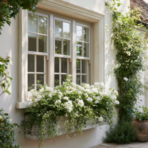 DIY window box adding curb appeal to home and update front yard