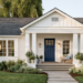 modern home with welcoming front yard