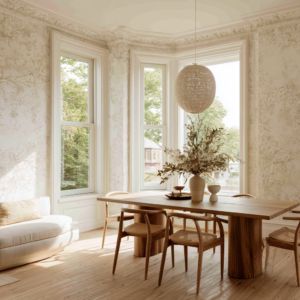neutral floral wallpaper