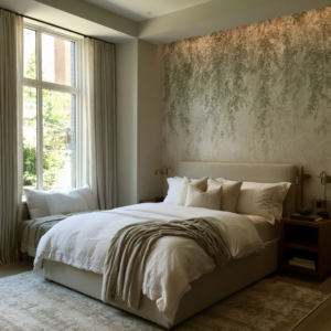 small bedroom botanical wallpaper