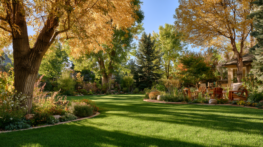 beautiful yard after fall cleanup