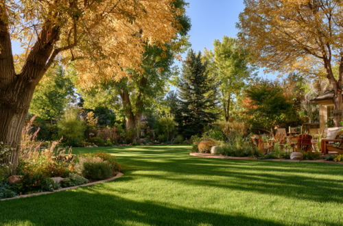 beautiful yard after fall cleanup
