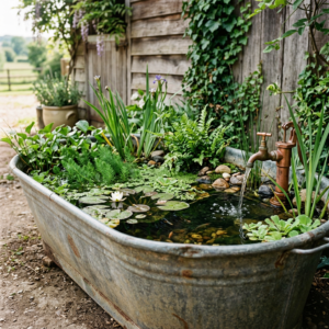 horse trough micro pond