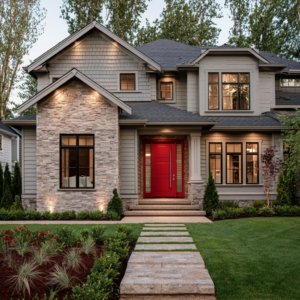 red front door