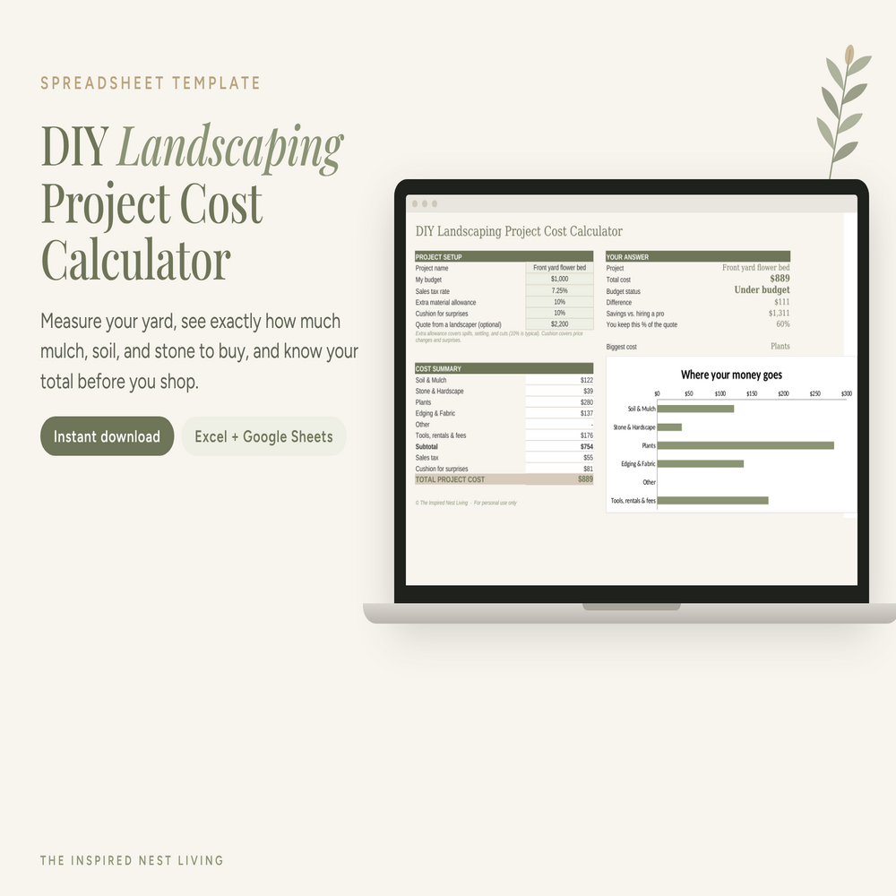 DIY Landscaping Project Cost Calculator
